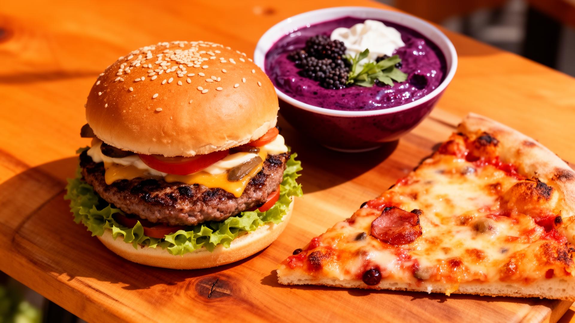 Hambúrguer, açaí e pizza prontos para o delivery